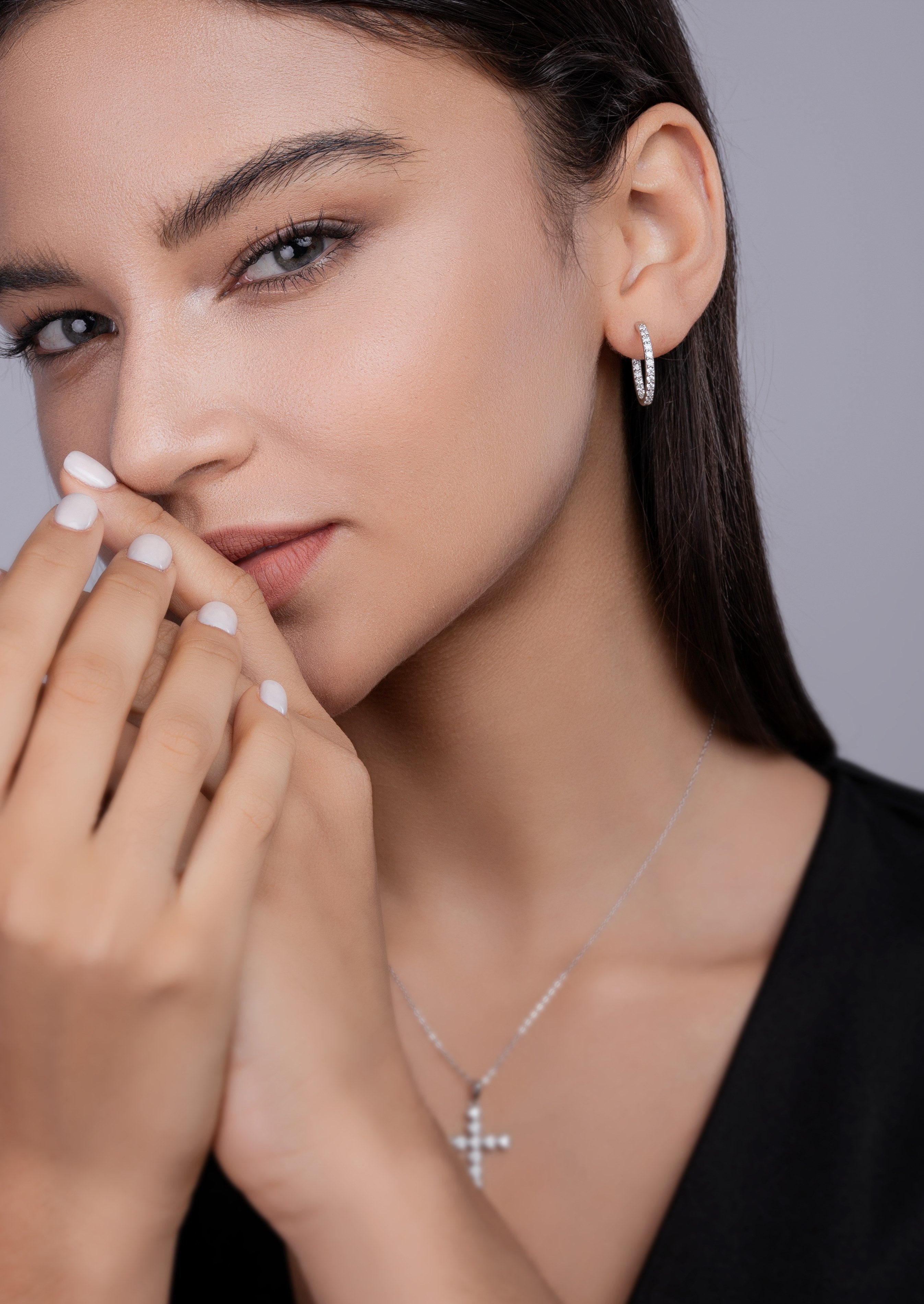 Flowing Light - Earrings Set With Top-quality Moissanite S925 Silver And Platinum-plated Stud Earrings