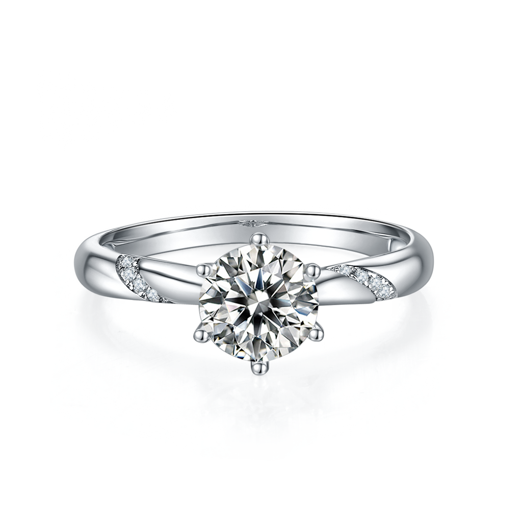 Snow Of The Soul - A Wedding Ring Set With 1-carat Top-quality Moissanite S925 Silver And Platinum-plated Diamond Can Be Tested With A Diamond Pen