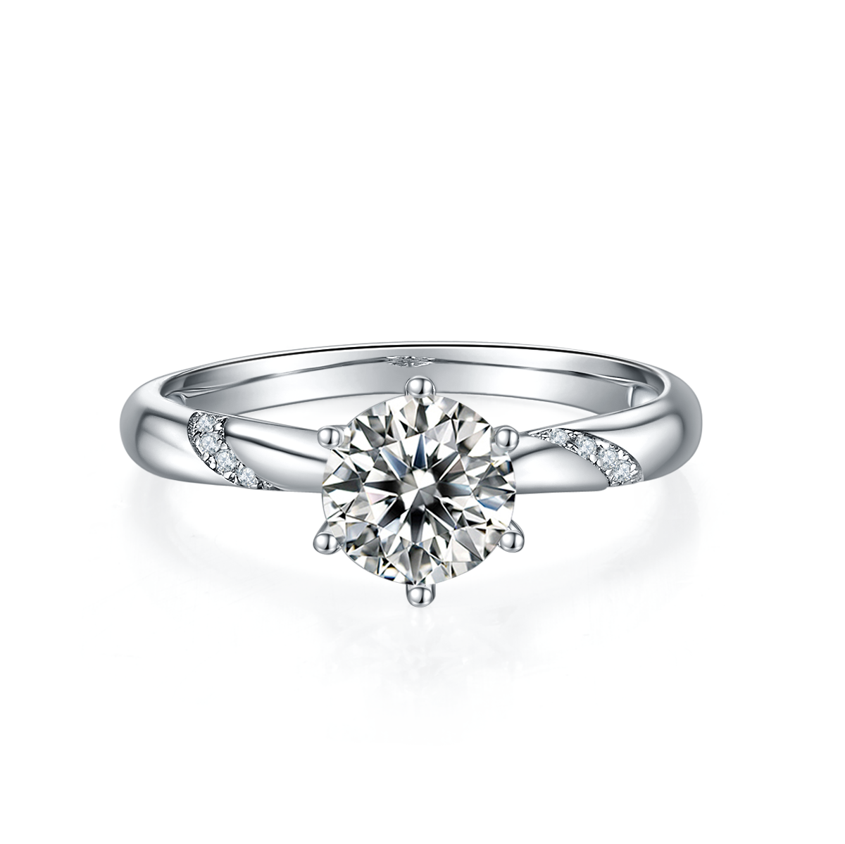Snow Of The Soul - A Wedding Ring Set With 1-carat Top-quality Moissanite S925 Silver And Platinum-plated Diamond Can Be Tested With A Diamond Pen