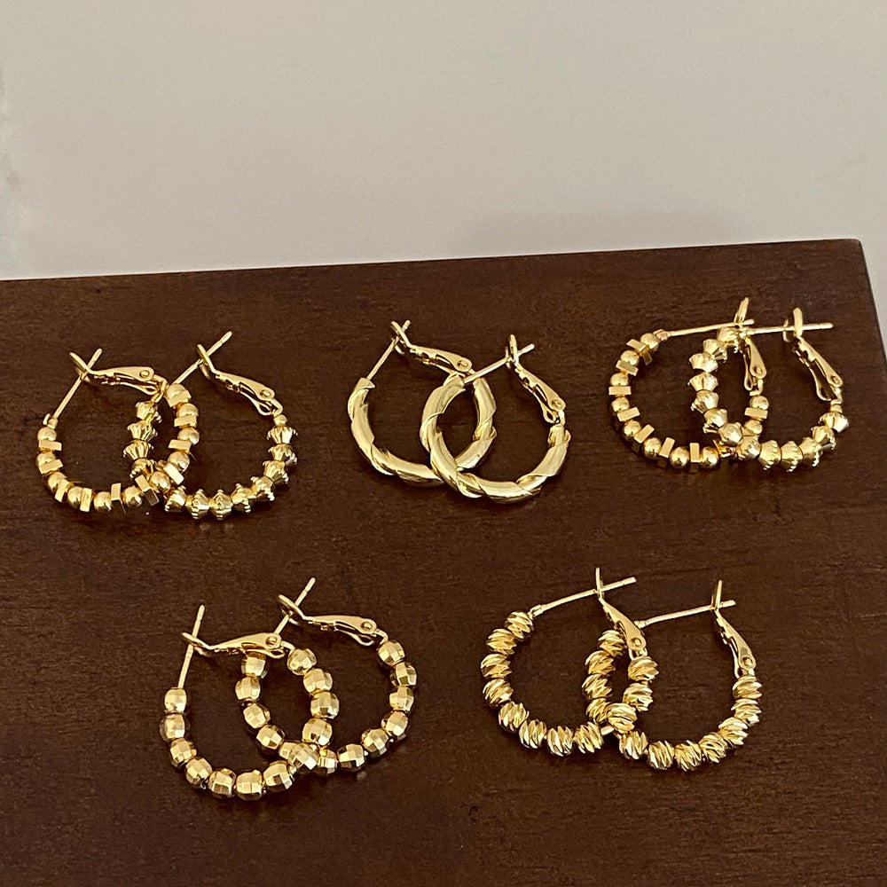 Gold Good Luck Bead Earrings